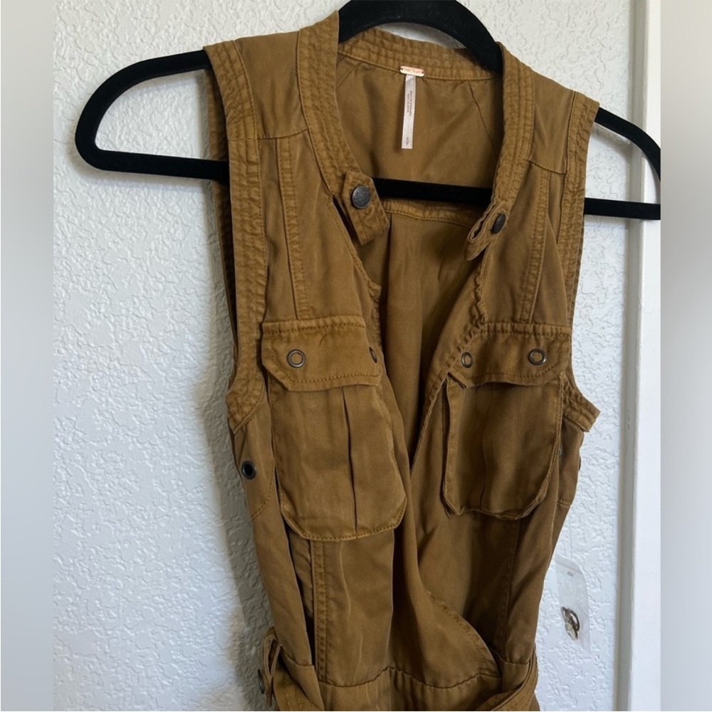 Free People Desert Daylight Sleeveless Utility Mini Dress NWOT - Picture 4 of 10